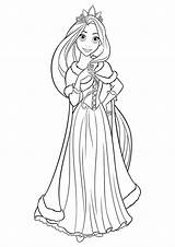 Rapunzel Princesas Corona Presionar Recordar sketch template