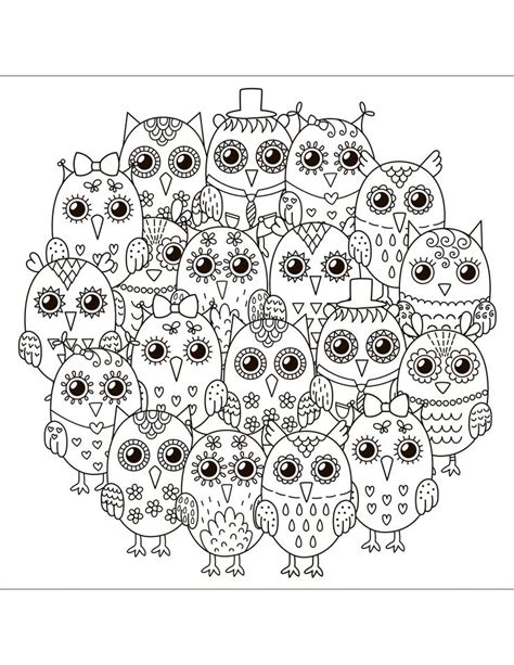coloring page owls pattern coloring pages coloring pages relaxing