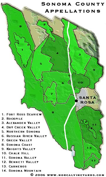 sonoma county appellations map norcalvineyardscom