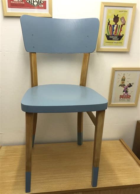 chaise bistrot bois  bleu la petite factory de julie