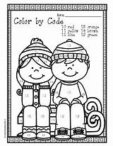 Math Worksheets Color Winter Fun Printables Addition Number Activities Kindergarten Numbers Work Use Code Multiplication Teacherspayteachers Ready Maths Facts School sketch template