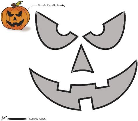 printable easy funny jack  lantern face stencils patterns funny