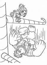 Ralph Wreck Vanellope Coloring Pages Fun Kids sketch template