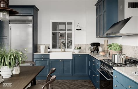 blue kitchen  behance