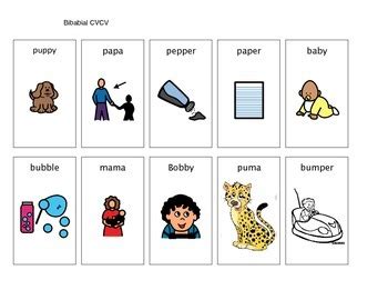 apraxia cvcv word pictures  lucky duck speech therapy tpt