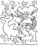 Dolphin Colouring Dolphins Mermaids sketch template