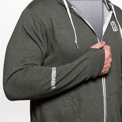 hardwodder indy hoodie in od green with thumb holes