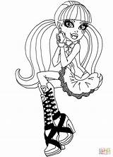 Draculaura Coloring Monster High Pages Drawing Printable Puzzle sketch template