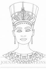 Nefertiti Colorear Egipto Egyptian Colouring sketch template