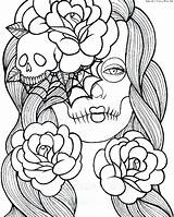 Coloring Pages Girly Skull Printable Sugar Girl Pdf Graffiti Multicultural Pour Colored Color Adultes Already Coloriages Adult Colouring Girls Zen sketch template