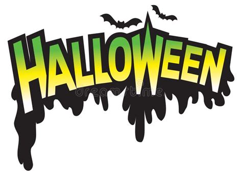 halloween type graphic logo stock vector illustration  green blood
