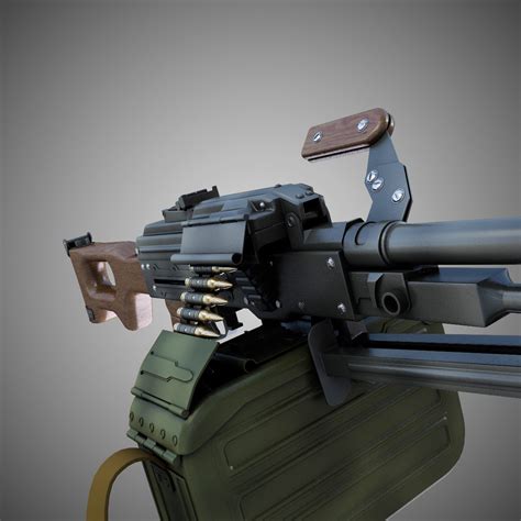 pk machine gun hi res 3d model max obj fbx lwo lw lws ma mb