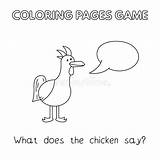 Chicken Coloring Cartoon Book Vector Preview sketch template