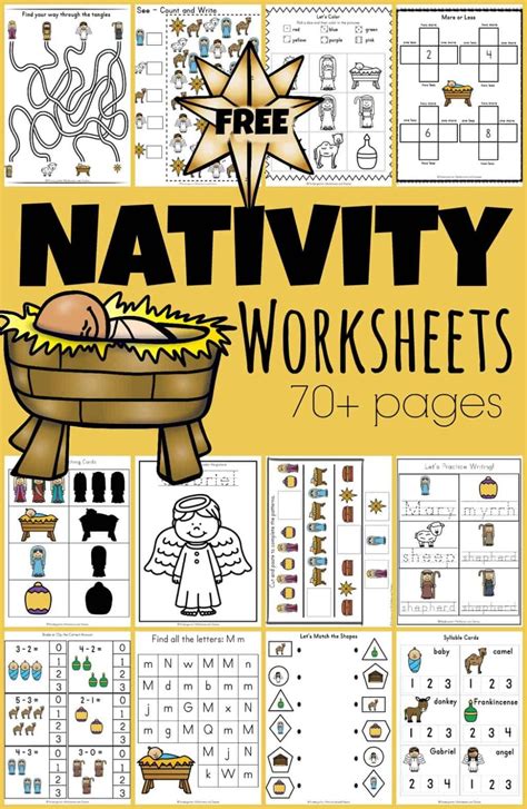 nativity worksheets printables