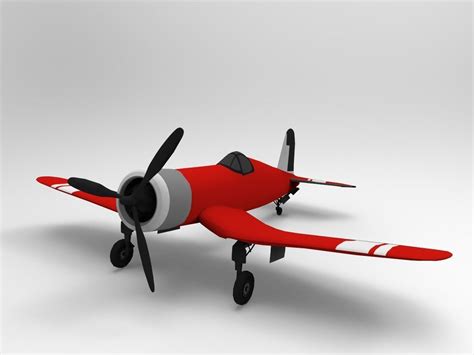 flying airplane  model cgtrader