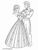 Coloring Frozen Anna Hans Prince Dancing Pages Disney Princess Colouring sketch template