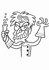 Professor Crazy Coloring Pages Edupics Comments Science Lab Coat Wearing sketch template