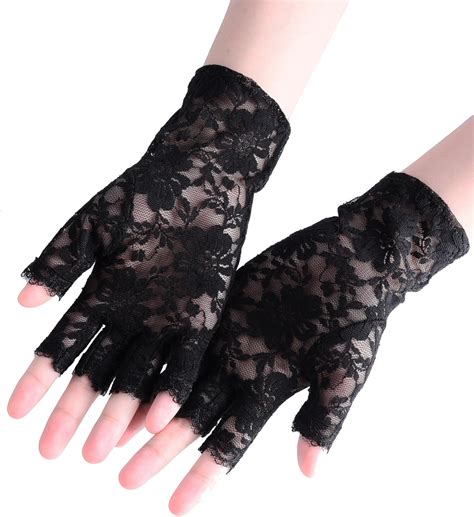 bbto 3 pairs 80s lace fingerless gloves costume gloves for christmas