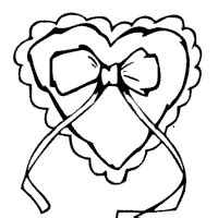 valentines day heart  bow  ribbon coloring pages surfnetkids