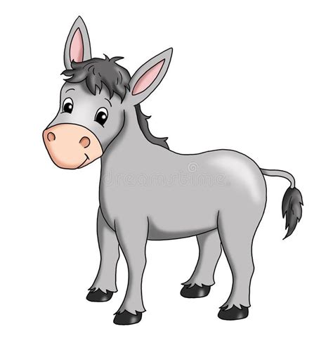 donkey colored illustration   smiling donkey affiliate colored