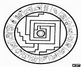 Calendario Azteca Azteken Kalender Aztecas Colorearjunior Azteekse Malvorlagen Kleurplaten Escudo sketch template
