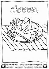 Coloring Pages Cheese Kids Learning sketch template
