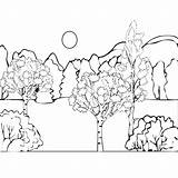 Paysage Coloriage Countryside Nature Un Coloring Imprimer Pages Tree Campagne Kb доску выбрать Drawing sketch template