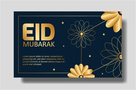 eid mubarak card  banner design editable background template