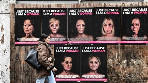 violence against women battered faces poster campaign appears in