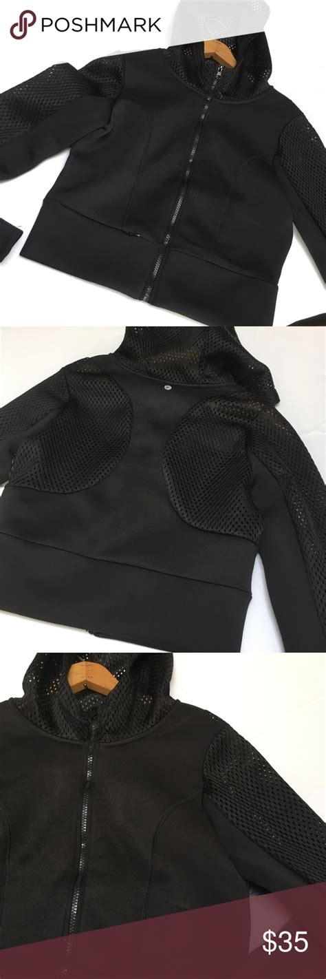 bogo  degree fishnet zip  jacket  black hooded jacket clothes design jackets  women