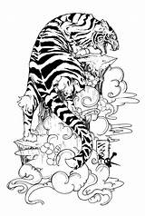 Tattoo Tiger Designs Japanese Flowers Climbing Drawings Rocks Tattoos Fish Cliparts Deviantart Tatto Dire Smoked Thebodyisacanvas Tatuagem Clouds Tigers Henna sketch template