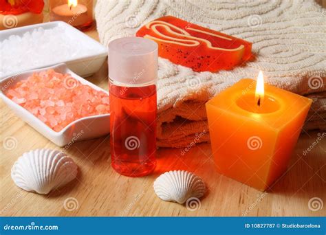 orange spa stock afbeelding image  gezond zeep welzijn