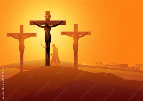 obraz jezus umiera na krzyzu na wymiar biblijny wektor ilustracja
