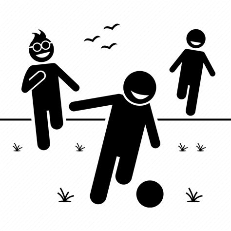 ball children football kids outdoor playing soccer icon   iconfinder