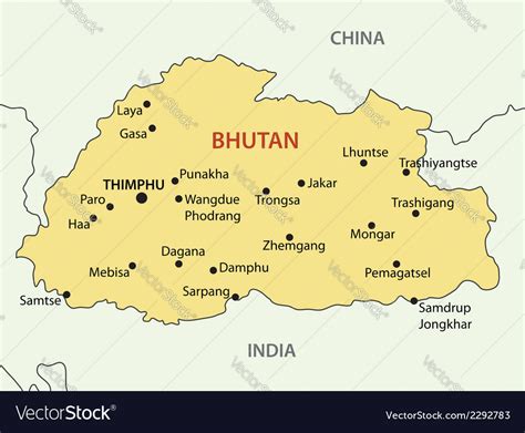 kingdom  bhutan map royalty  vector image