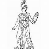 Goddess Athena Coloring Greek Pages Hera Mythology Goddesses Aphrodite Hellokids Hestia sketch template