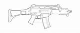 G36c Lineart Hk Deviantart Drawing Drawings Guns Sketch sketch template