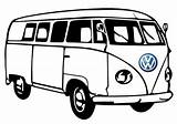 Vw Bus Coloring Pages T1 Printable Van Volkswagen Camper Series Combi Drawing Line T5 Choose Board Vans sketch template