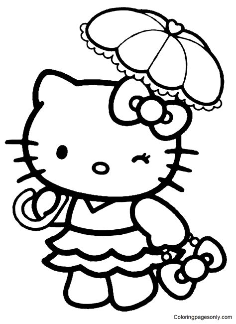 kitty characters coloring sheet  printable templates