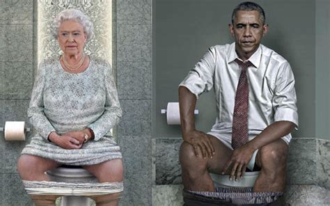 The Queen And Barack Obama On The Toilet With Pants Down