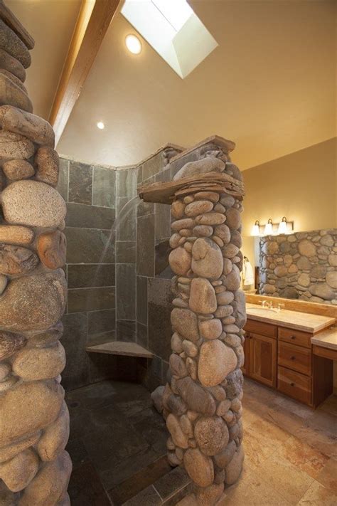 rock waterfall shower google search rustic master bathroom amazing