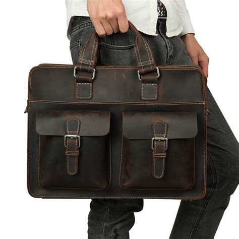 joyirs genuine  leather vintage designer laptop bags  men