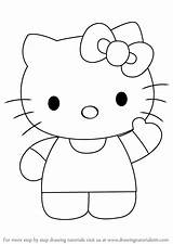 Kitty Hello Drawing Draw Coloring Kids Easy Visit Pages sketch template