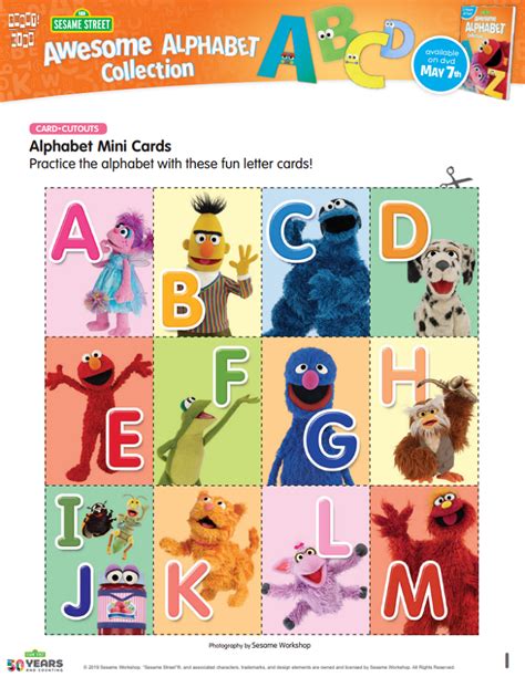 sesame street awesome alphabet collection dvd printable activity