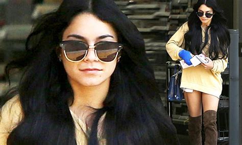 vanessa hudgens flashes her thighs in sexy over the knee
