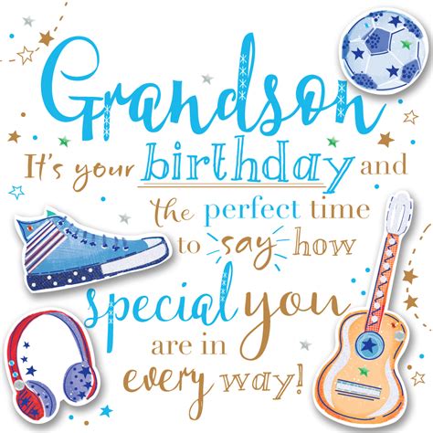 grandson birthday handmade embellished greeting card  talking