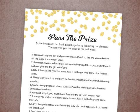 pass  prize game pass  gift pass  parcel rhyme printable