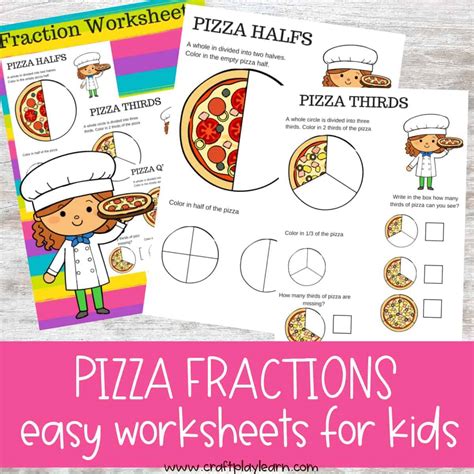 pizza fractions  kids craft play learn