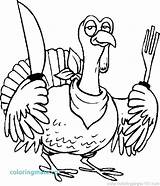 Turkey Thanksgiving Drawing Coloring Pages Utensils Sketches Color Cooked Easy Drawings Realistic Printable Clipart Cliparts Poultry Print Draw Clip Line sketch template
