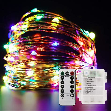 outdoor string lights led ft battery operated led rope lights  remote indoor timer